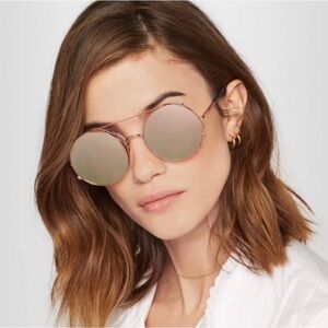 Sunday Somewhere Valentine Round Frame Rose Gold Mirrored Convertible Sunglasses